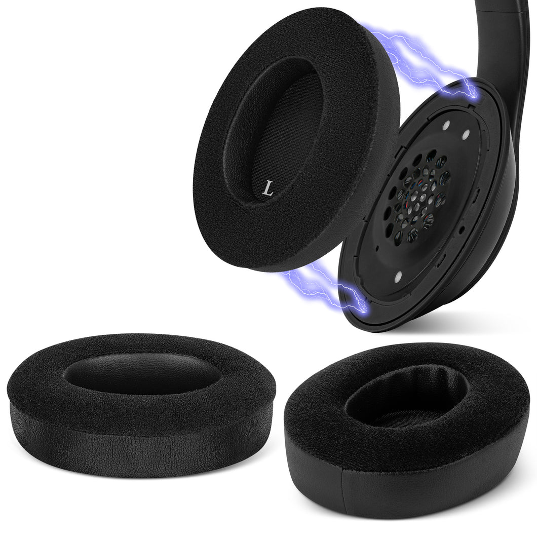 Geekria イヤーパッド SNAP マグネチック 互換性 パッド ビーツバイドクタードレ Beats Studio 3 Wireless, Studio 2 Series ヘッドホンに対応 パッド イヤー / イヤーカップ ベロア (ブラック, 1組)