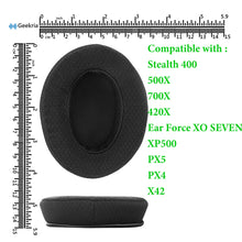 画像をギャラリービューアに読み込む, Geekria イヤーパッド Comfort 互換性 パッド Turtle Beach Stealth 400, 500X, 700X, 420X, Ear Force XO SEVEN, XP500, PX5, PX4, X42 ヘッドホンに対応 パッド イヤー / イヤーカップ (メッシュファブリック / ブラック)
