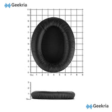 画像をギャラリービューアに読み込む, Geekria イヤーパッド QuickFit 互換性 パッド ゼンハイザー Sennheiser HD180, HD201, HD449 ヘッドホンに対応 パッド イヤー / イヤーカップ ( レザーレット / ブラック )
