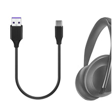 画像をギャラリービューアに読み込む, Geekria レザー 充電ケーブル 互換性 Type-C 充電コード USB to USB-C ボーズ Bose QuietComfort, QC Ultra, QC45, 700, Ultra Open Earbuds に対応 (黒/30cm)
