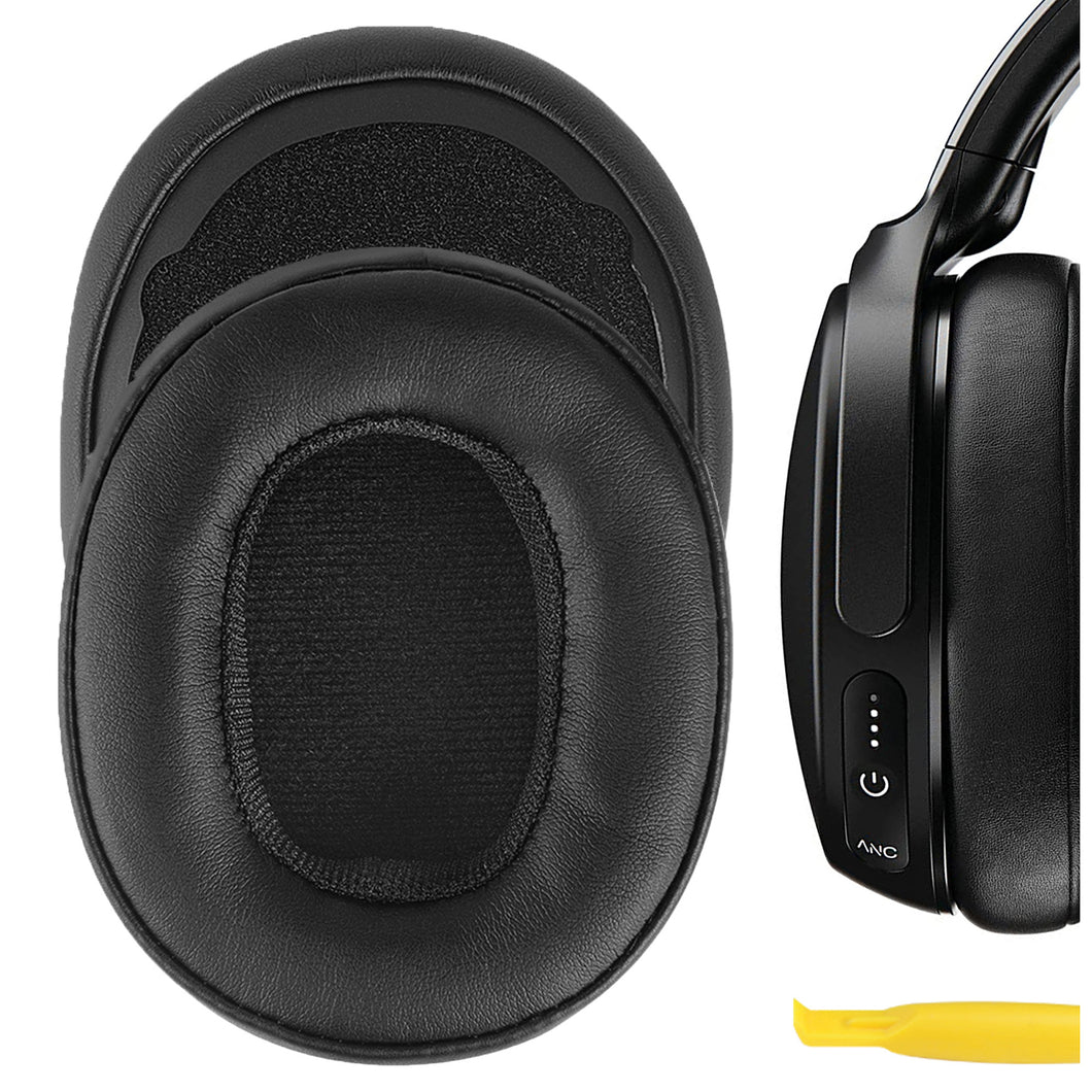 Geekria イヤーパッド QuickFit 互換性 パッド スカルキャンディ Skullcandy Venue Wireless ANC ヘッドホンに対応 パッド イヤー / イヤーカップ ( プロテインレザー / ブラック )