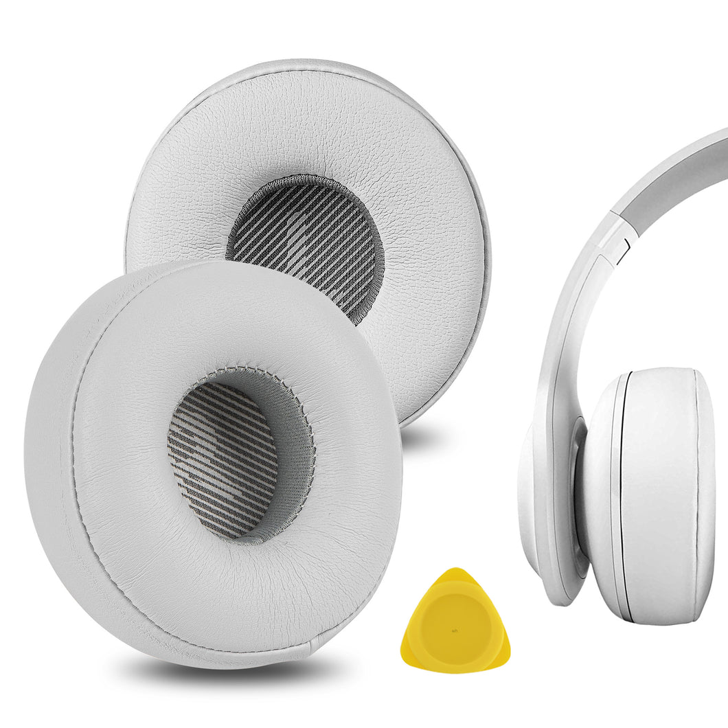 Geekria イヤーパッド QuickFit 互換性 パッド ジェイビーエル JBL Everest 300, V300BT ヘッドホンに対応 パッド イヤー / イヤーカップ (プロテインレザー / 白い)