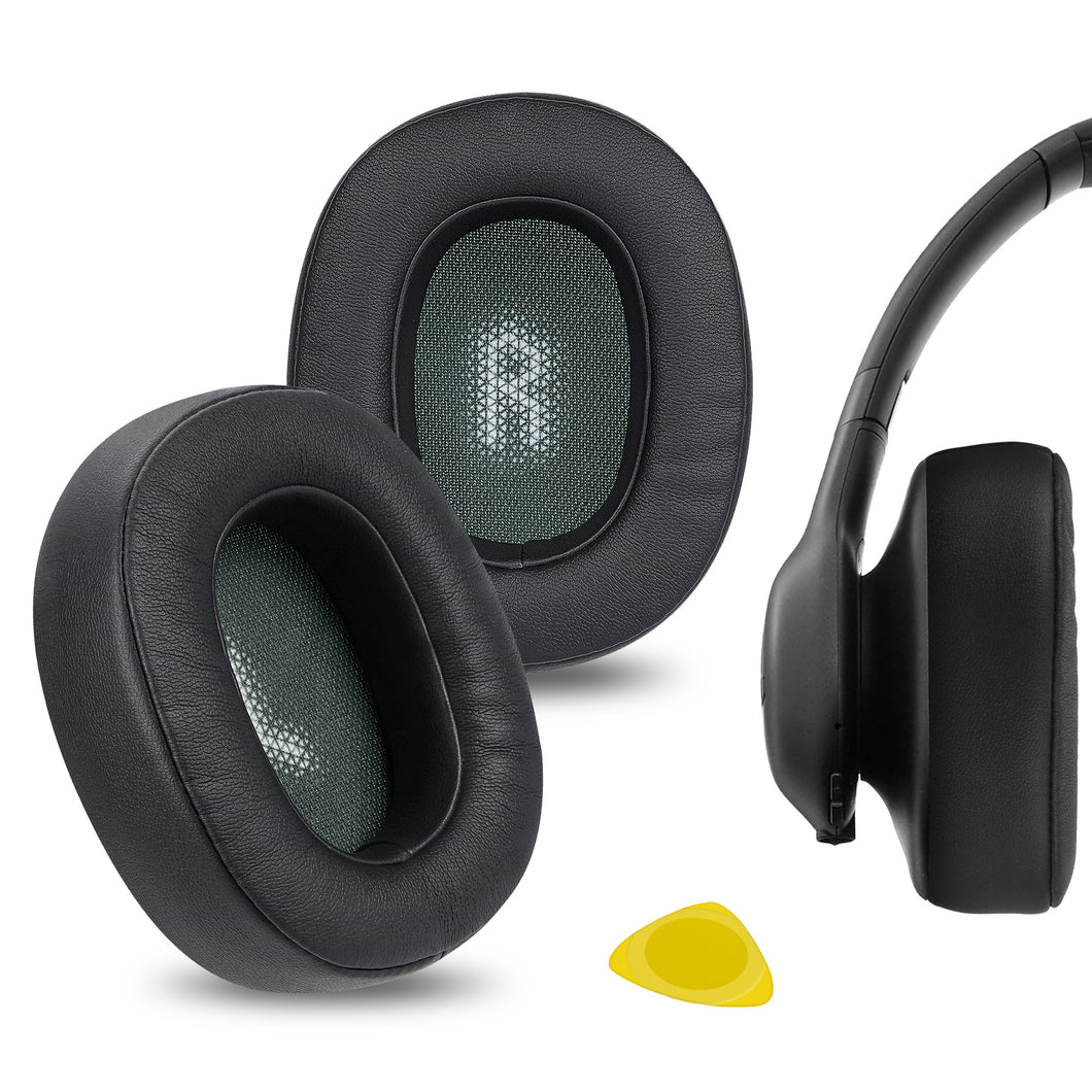 Geekria イヤーパッド QuickFit 互換性 パッド ジェイビーエル JBL Everest 710, Everest 710 BT ヘッドホンに対応 パッド イヤー / イヤーカップ (プロテインレザー / 黒)