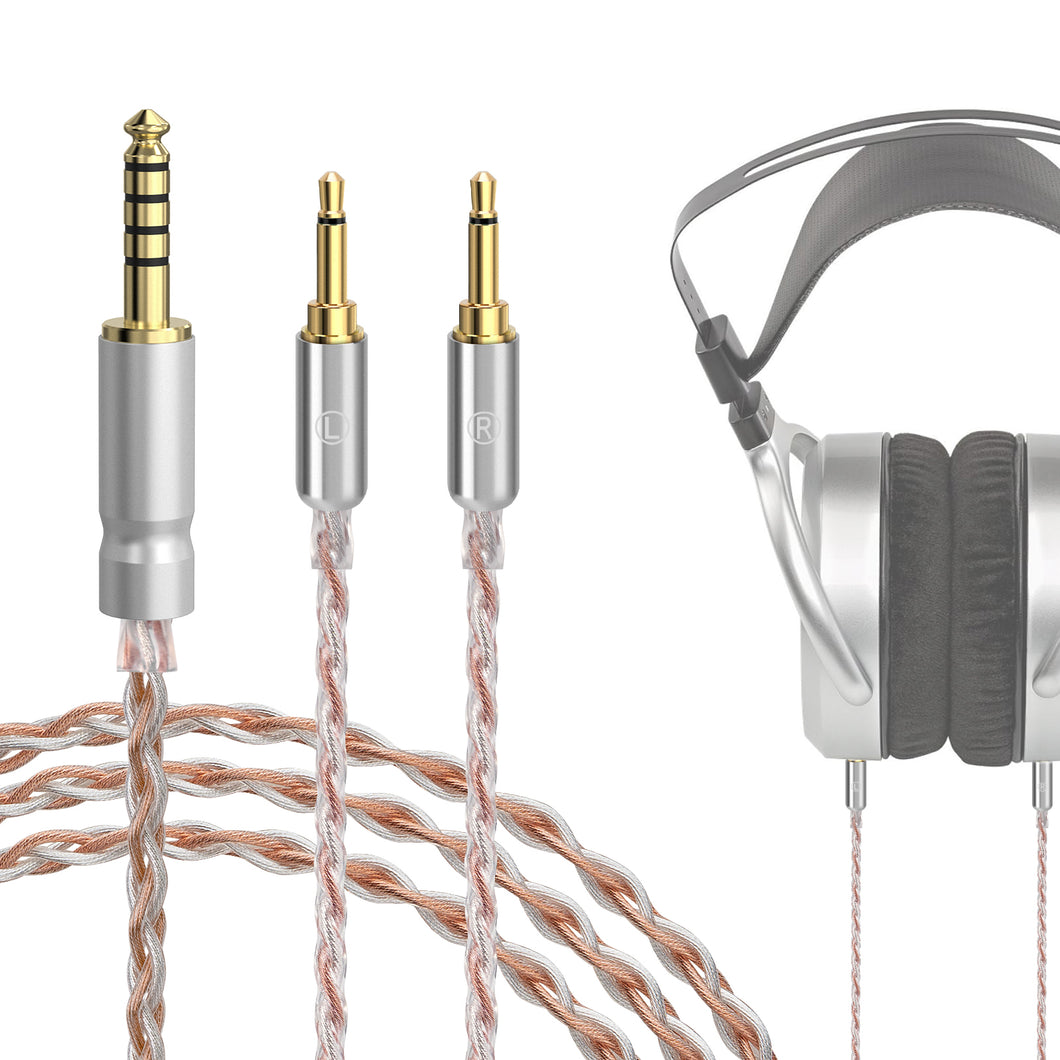 Geekria 4.4mmバランスオス to デュアル2.5mmオス ヘッドホンアップグレードケーブル HIFIMAN HE400S / HE-400i / HE560 / HE350 / HE1000 V2対応 単結晶銅+銀メッキ銅ミックス 4芯 150cm