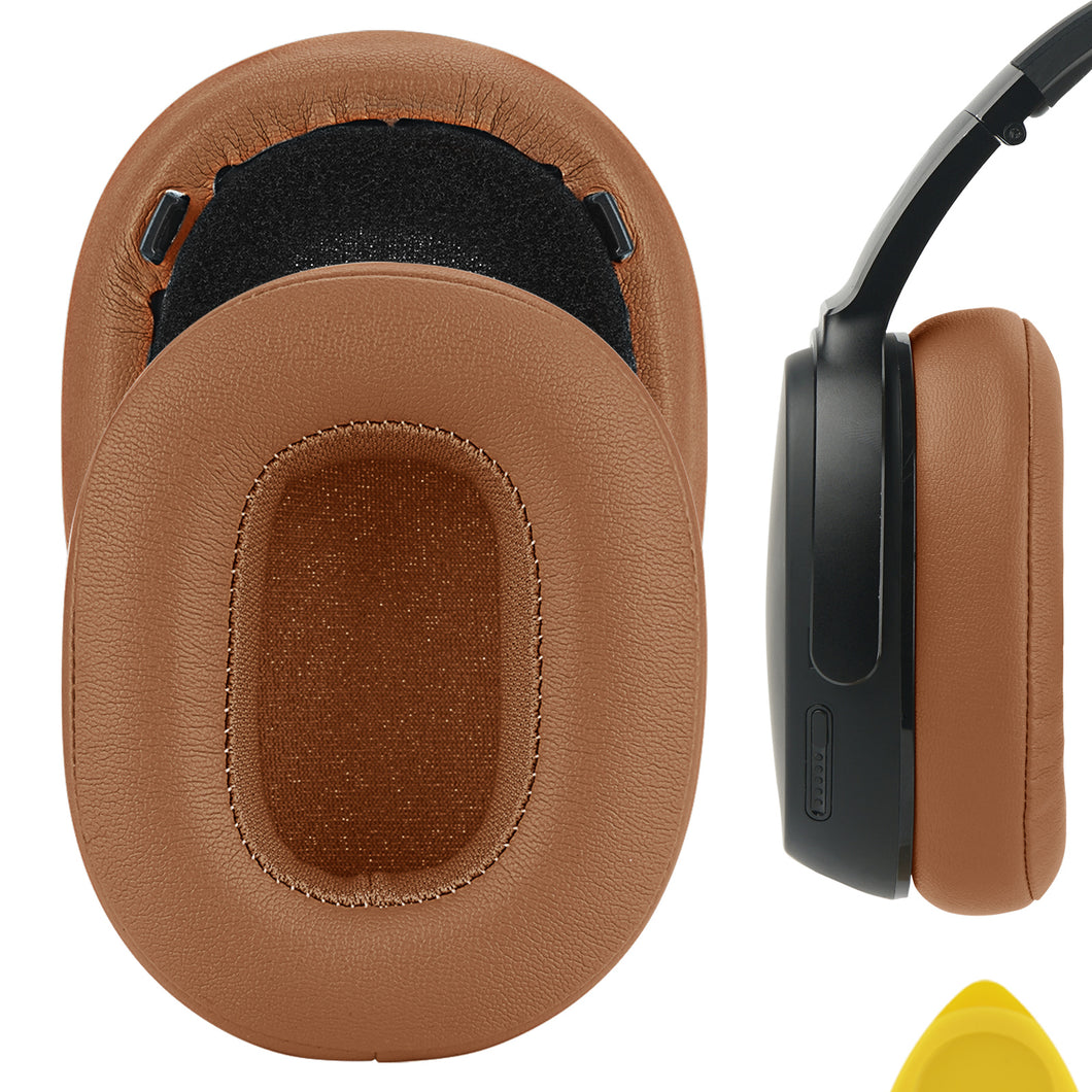Geekria イヤーパッド QuickFit 互換性 パッド スカルキャンディ Skullcandy Crusher 360 ヘッドホンに対応 パッド イヤー / イヤーカップ (プロテインレザー / ブラウン)
