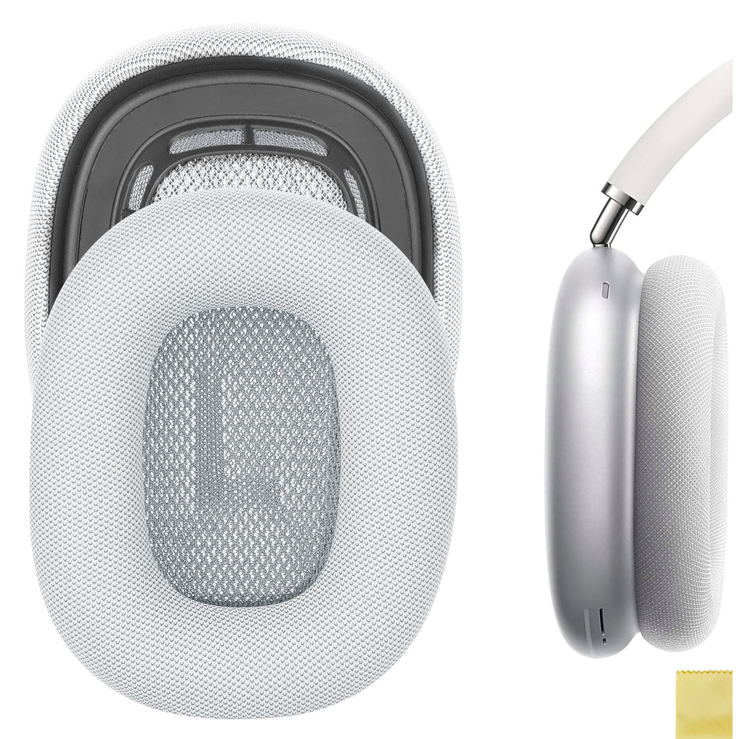 Geekria イヤーパッド QuickFit 互換性 パッド アップル Apple Airpod MAX ヘッドホンに対応 イヤパッド/イヤークッション/イヤーカップ ( プロテインレザー / シルバー)