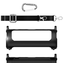 画像をギャラリービューアに読み込む, Geekria シリコーン スピーカーケース カバー 互換性カバー JBL Flip 6 に 対応 保護用の防水ソフトスキン、Bluetoothスピーカーケース、キーホルダーフック付き、ショルダーストラップ付き (Black)
