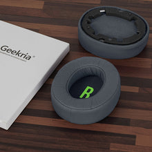 画像をギャラリービューアに読み込む, Geekria イヤーパッド QuickFit 互換性 パッド ジェイビーエル JBL JR460 ヘッドホンに対応 パッド イヤー / イヤーカップ プロテインレザー (グレー)
