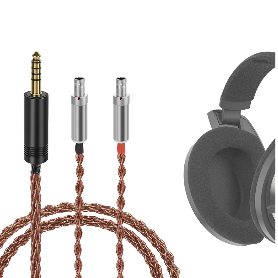Geekria Apollo 6N 単結晶銅表面銀 アップグレード ケーブル Sennheiser ゼンハイザー HD800 HD800S HD820 等 ヘッドホン 対応 オーディオ ケーブル バランスケーブル 8芯 (4.4mmプラグ 130cm )