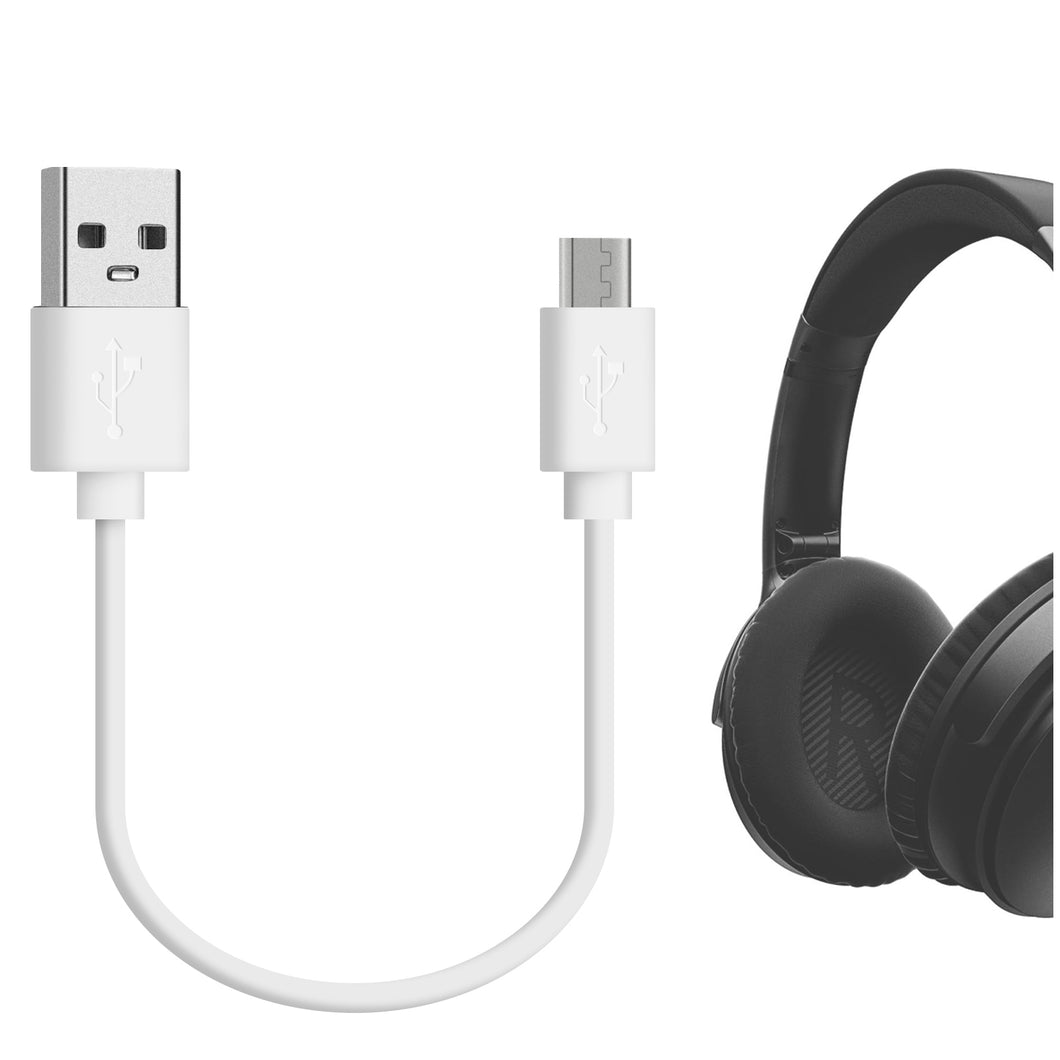 Geekria 充電ケーブル 互換性 Micro-USB 充電コード USB to Micro-USB ボーズ Bose , ジェイビーエル JBL, ソニー Sony, オーディオテクニカ ATH, ジャブラ Jabra, スカルキャンディ Skullcandy, アンカー Anker, ジェイブイシー JVC, バングアンドオルフセン B&O, アーカーゲー AKG に対応 (白/30cm)