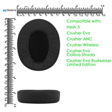 画像をギャラリービューアに読み込む, Geekria イヤーパッド Comfort 互換性 パッド スカルキャンディ Skullcandy Crusher Wireless/Crusher EVO/Crusher ANC, Hesh3/HeshEVO/HeshANC, Venue ANC ヘッドホンに対応 パッド イヤー / イヤーカップ (メッシュファブリック / ブラック)
