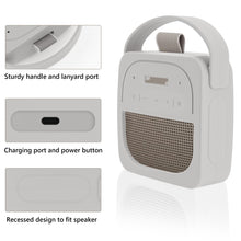 画像をギャラリービューアに読み込む, Geekria シリコーン スピーカーケース カバー 互換性カバー ボーズ Bose SoundLink Micro II に 対応 保護用の防水ソフトスキン、スピーカーケース、キーホルダーフック付き (ライトグレー)
