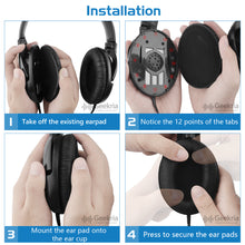 画像をギャラリービューアに読み込む, Geekria イヤーパッド QuickFit 互換性 パッド ゼンハイザー Sennheiser HD180, HD201, HD449 ヘッドホンに対応 パッド イヤー / イヤーカップ ( レザーレット / ブラック )
