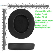画像をギャラリービューアに読み込む, Geekria イヤーパッド Sport 互換性 パッド レイザー Razer Kraken Pro V2, Kraken 7.1 V2, Stormtrooper / Pewdiepie Edition ヘッドホンに対応 パッド イヤー / イヤーカップ (冷却ジェル / ブラック)
