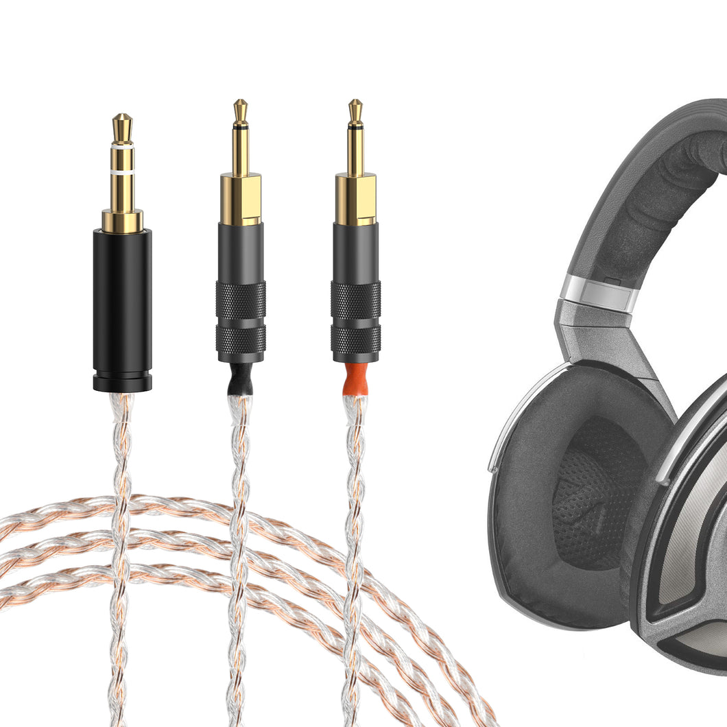 Geekria Apollo アポロ アップグレード ケーブル 6N OCC 互換 ゼンハイザー HD700 オーディオ ステレオ ヘッドフォン アップグレード ケーブル 16 コア銅銀編組ケーブル 130CM (3.5mm ステレオプラグ 3 極)