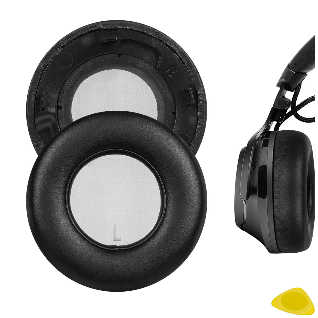 Geekria イヤーパッド QuickFit 互換性 パッド ジェイビーエル JBL CLUB 700BT ヘッドホンに対応 パッド イヤー / イヤーカップ プロテインレザー (黒)