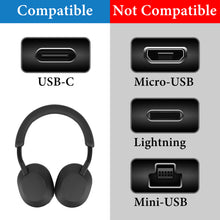 画像をギャラリービューアに読み込む, Geekria PUレザー充電ケーブル 互換性 Type-C 充電コード USB to USB-C ソニー Sony WH-1000XM5 WH-1000XM4 WH-ULT900N WH-XB920N WH-XB910N に対応 (黒/30cm)
