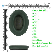 画像をギャラリービューアに読み込む, Geekria イヤーパッド QuickFit 互換性 パッド ボーズ Bose New QuietComfort QC45, QC35, QC35 ii, QC25, QC15, QC2, AE2, AE2i, AE2w, SoundTrue, SoundLink AE ヘッドホンに対応 パッド イヤー / イヤーカップ プロテインレザー (サイプレスグリーン)
