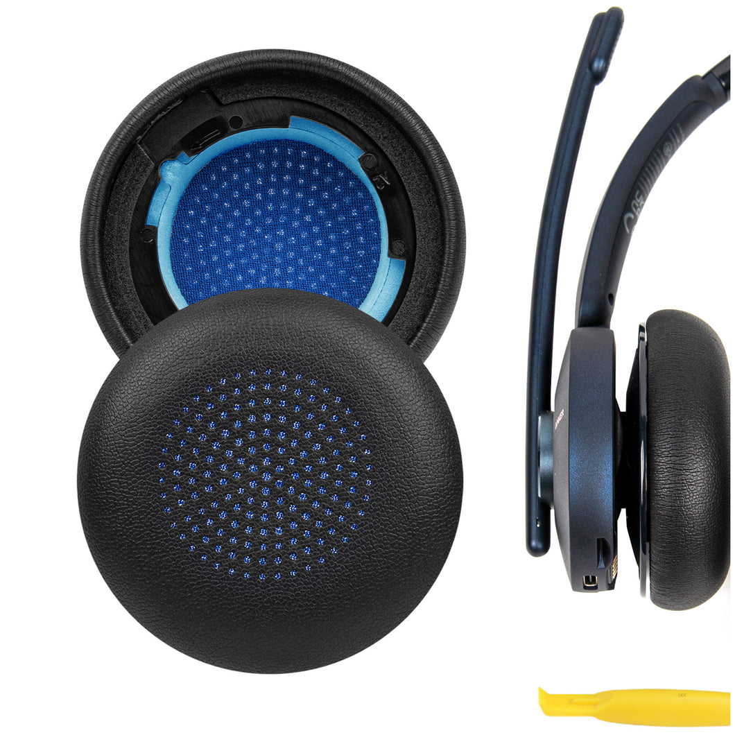 Geekria イヤーパッド QuickFit 互換性 パッド アンカー Anker Powerconf H700, H500 ヘッドホンに対応 パッド イヤー / イヤーカップ (プロテインレザー / 黒)