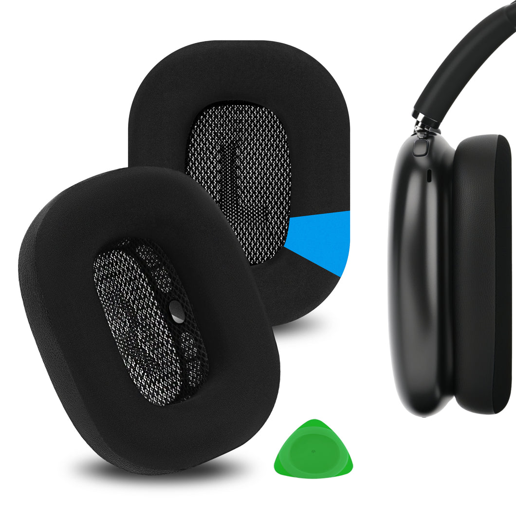 Geekria イヤーパッド Sport 互換性 パッド アップル Apple AirPods MAX(A2096), AirPods MAX2 (A3184) ヘッドホンに対応 パッド イヤー / イヤーカップ 冷却ジェル (黒)