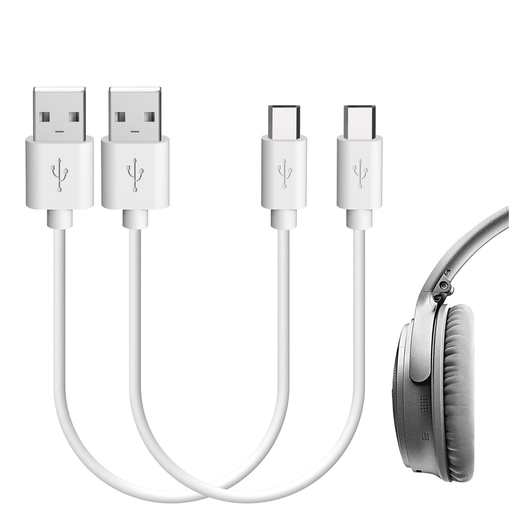 Geekria 充電ケーブル 互換性 USB 充電コード USB to Micro-USB ボーズ Bose QC 35 II, QC 35, QC 25, SoundLink に対応 に対応 (白/30cm 2個)