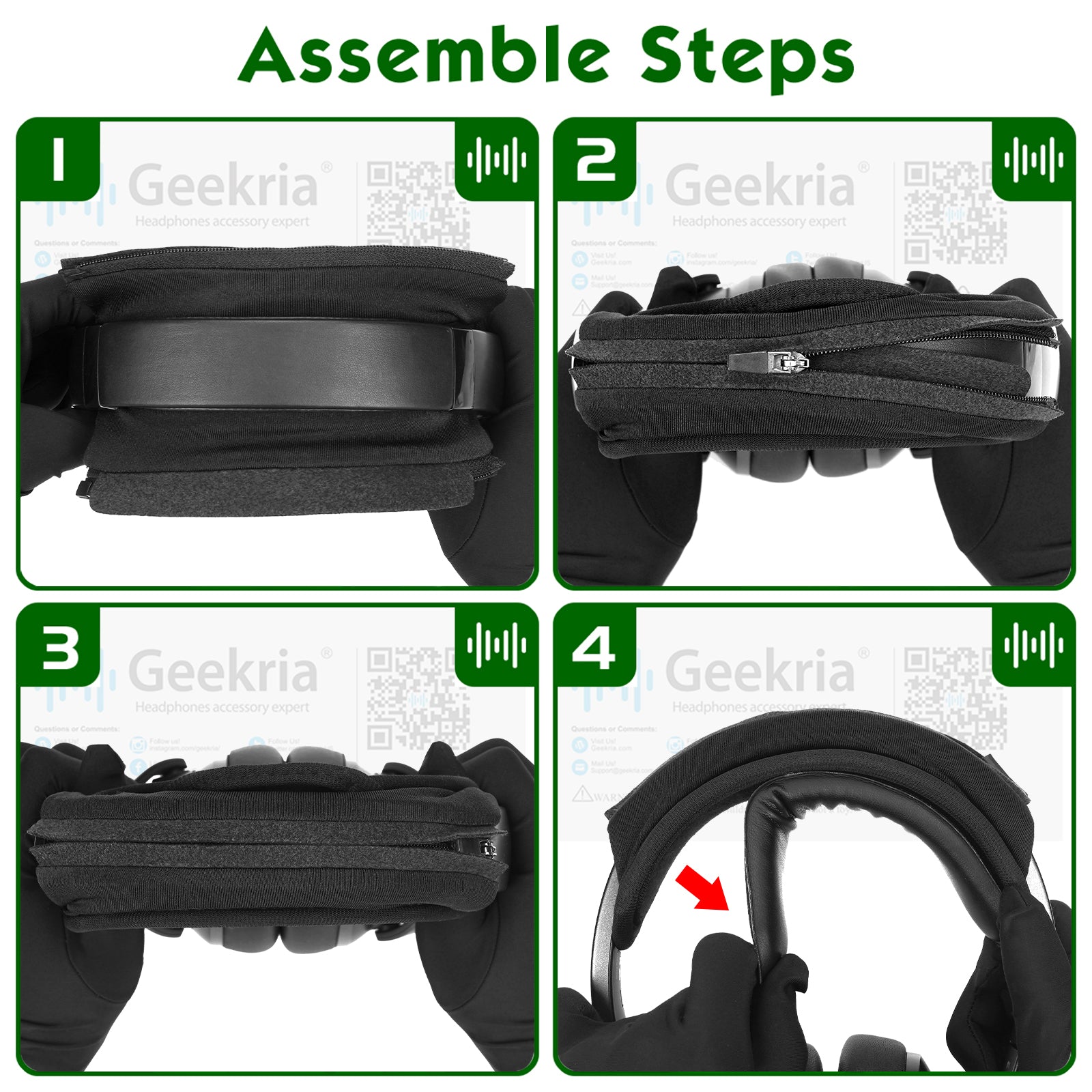 Geekria ヘッドバンドカバー + パッド セット ATH Bose Beats EDIFIER