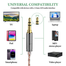 画像をギャラリービューアに読み込む, Geekria Apollo 3.5mm→2.5mm 銀メッキ オーディオケーブル Bose QC 45/35用
