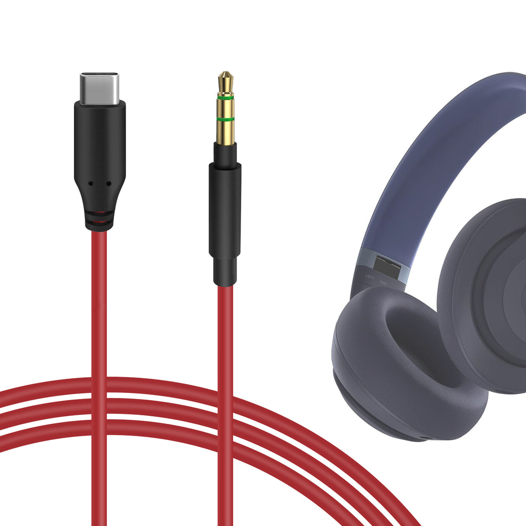 Geekria ケーブル USB-C Digital to Audio 互換性 オーディオコード ビーツバイドクタードレ Beats Studio Pro, スカルキャンディSkullcandy Crusher ANC 2, JBL Live 670NC Type-C に適合する 1.7m