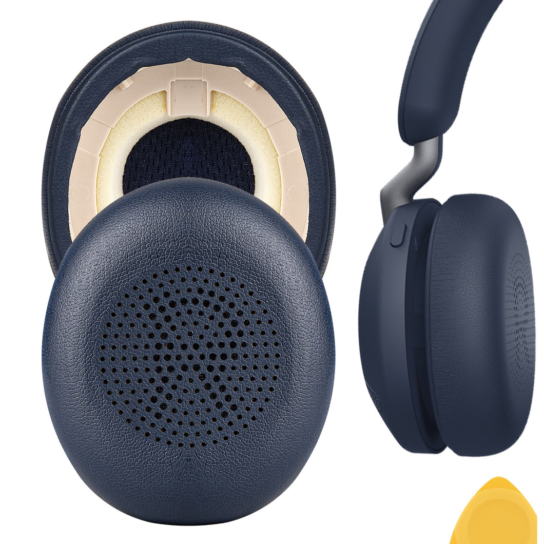 Geekria イヤーパッド QuickFit 互換性 パッド ジャブラ Jabra Evolve2 65 UC, Evolve2 65 MS, Evolve2 40 UC, Evolve2 40 MS, Elite 45h ヘッドホンに対応 パッド イヤー / イヤーカップ (プロテインレザー / 青い)