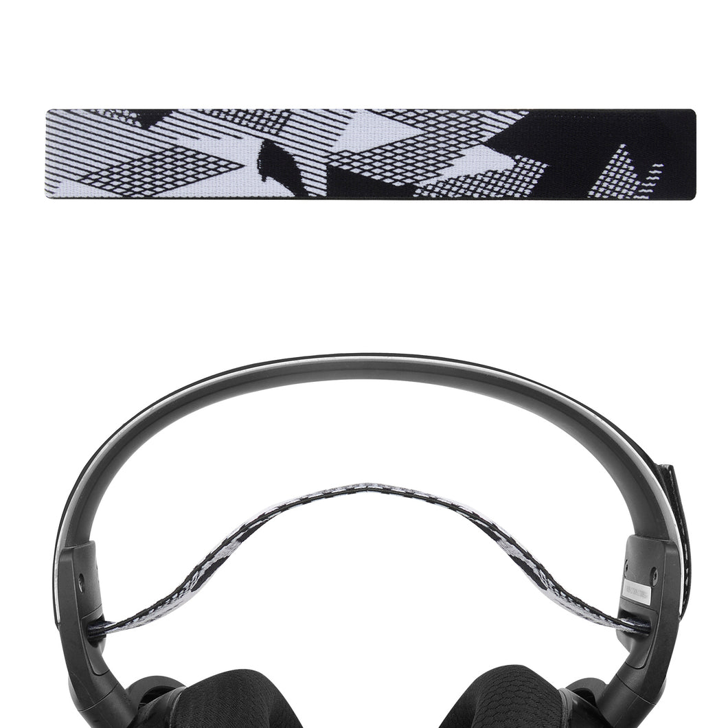 Geekria ヘッドバンド 互換性 ヘッドホンヘッドバンド ラムスキン 伸縮素材 パッド SteelSeries Arctis 7, Arctis 9X, Arctis PRO 対応 交換用 (ブラック 白い)