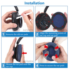 画像をギャラリービューアに読み込む, Geekria イヤーパッド QuickFit 互換性 パッド アンカー Anker Soundcore Space Q45, Life Q45 ヘッドホンに対応 パッド イヤー / イヤーカッププロテインレザー (青)
