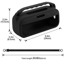 画像をギャラリービューアに読み込む, Geekria シリコーン スピーカーケース カバー 互換性カバー ボーズ Bose SoundLink Plusに 対応 保護用の防水ソフトスキン、スピーカーケース、キーホルダーフック付き、ショルダーストラップ付き (ブラック)
