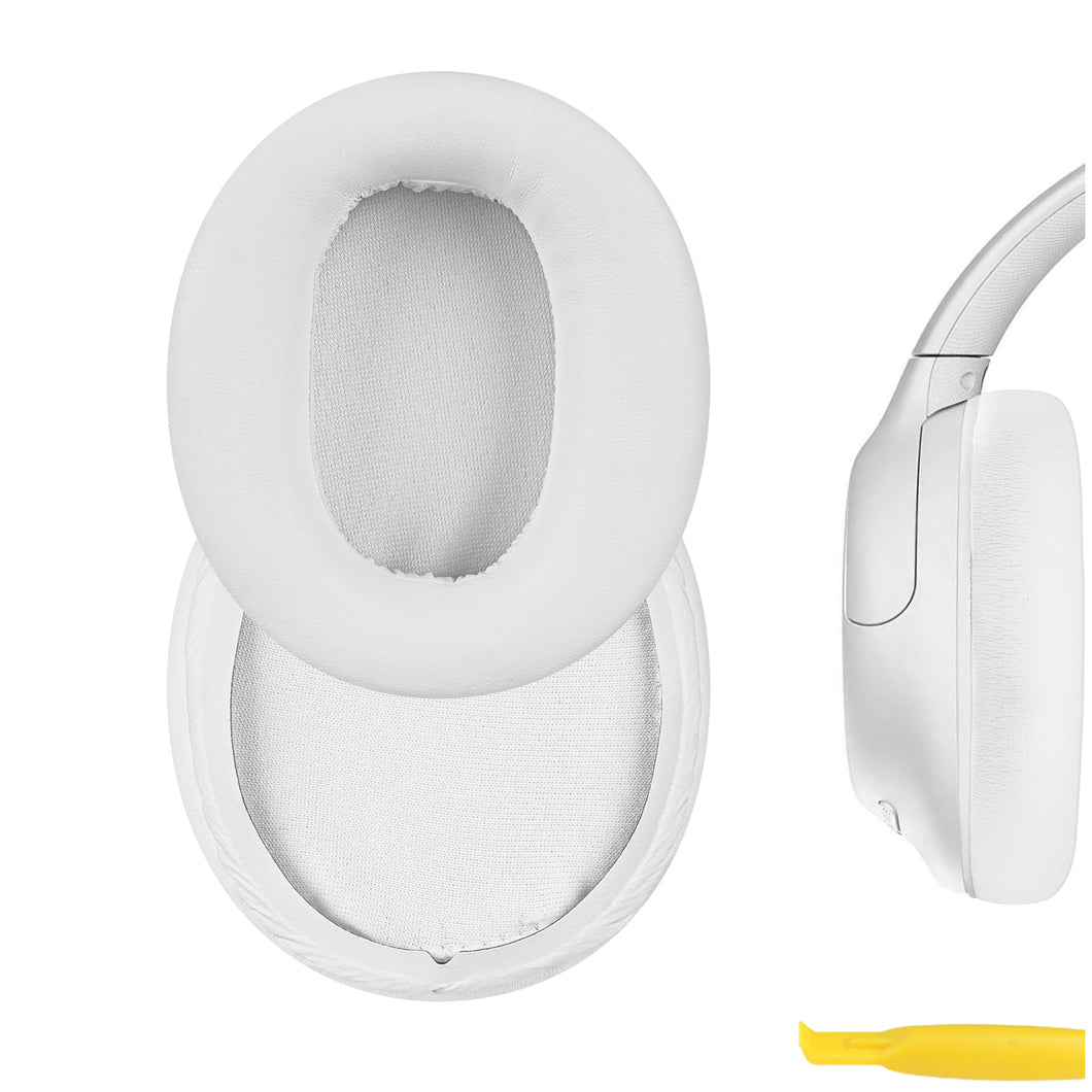 Geekria イヤーパッド QuickFit 互換性 パッド ソニー Sony WH-CH700N/ CH710N/ CH720N ヘッドホンに対応 パッド イヤー / イヤーカップ プロテインレザー (白)