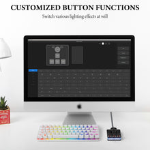 画像をギャラリービューアに読み込む, Geekria USB ミニ 4 キー + ノブ キーボード、片手用メカニカル ゲーミング キーボード。カスタマイズ可能なキー機能 RGB サイレント赤軸キーボード、Windows XP/7/8/10/11 および Mac OS と互換性あり
