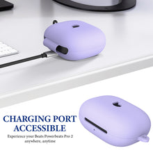 画像をギャラリービューアに読み込む, Geekria シリコン カバー 互換性 カバー ビーツバイドクタードレPowerbeats Pro 2 対応 True Wireless Earbuds 充電ケースカバー 外装カバー キーホルダーフック付き、充電ポートアクセス可能 (紫)
