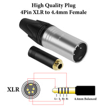 画像をギャラリービューアに読み込む, Geekria 4ピン XLR バランス オス - 4.4mm バランス メス ヘッドフォン オーディオ アダプター ケーブル、OCC 銅 銀メッキ アップグレード オーディオ変換コード、アンプ、マイクに対応 (20cm/8 インチ)
