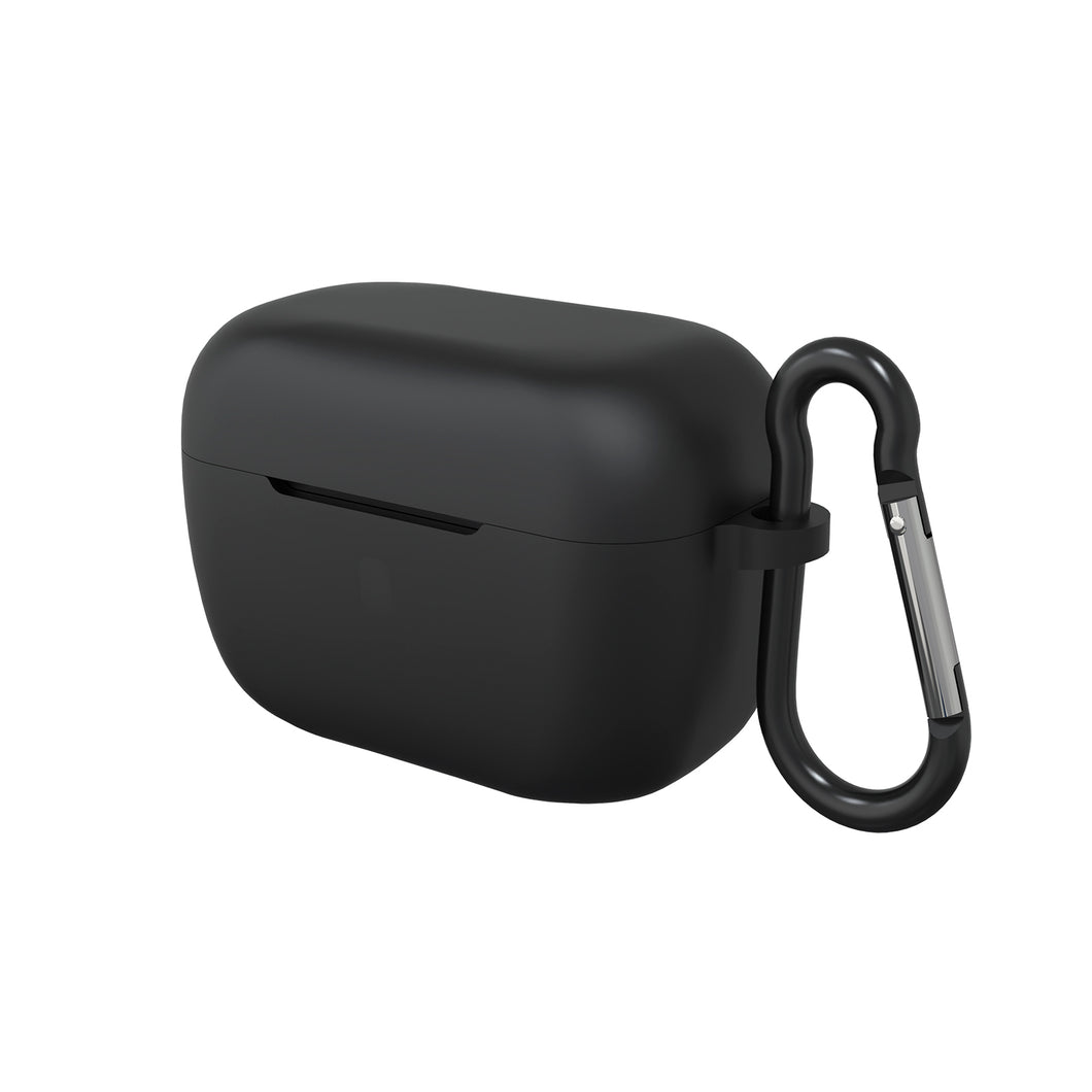 Geekria Silicone カバー ゼンハイザー Sennheiser CX 500BT と互換性のある True Wireless Earbuds 充電ケース カバー 充電ポートにアクセスするためのキーチェーン フック付き (Black)