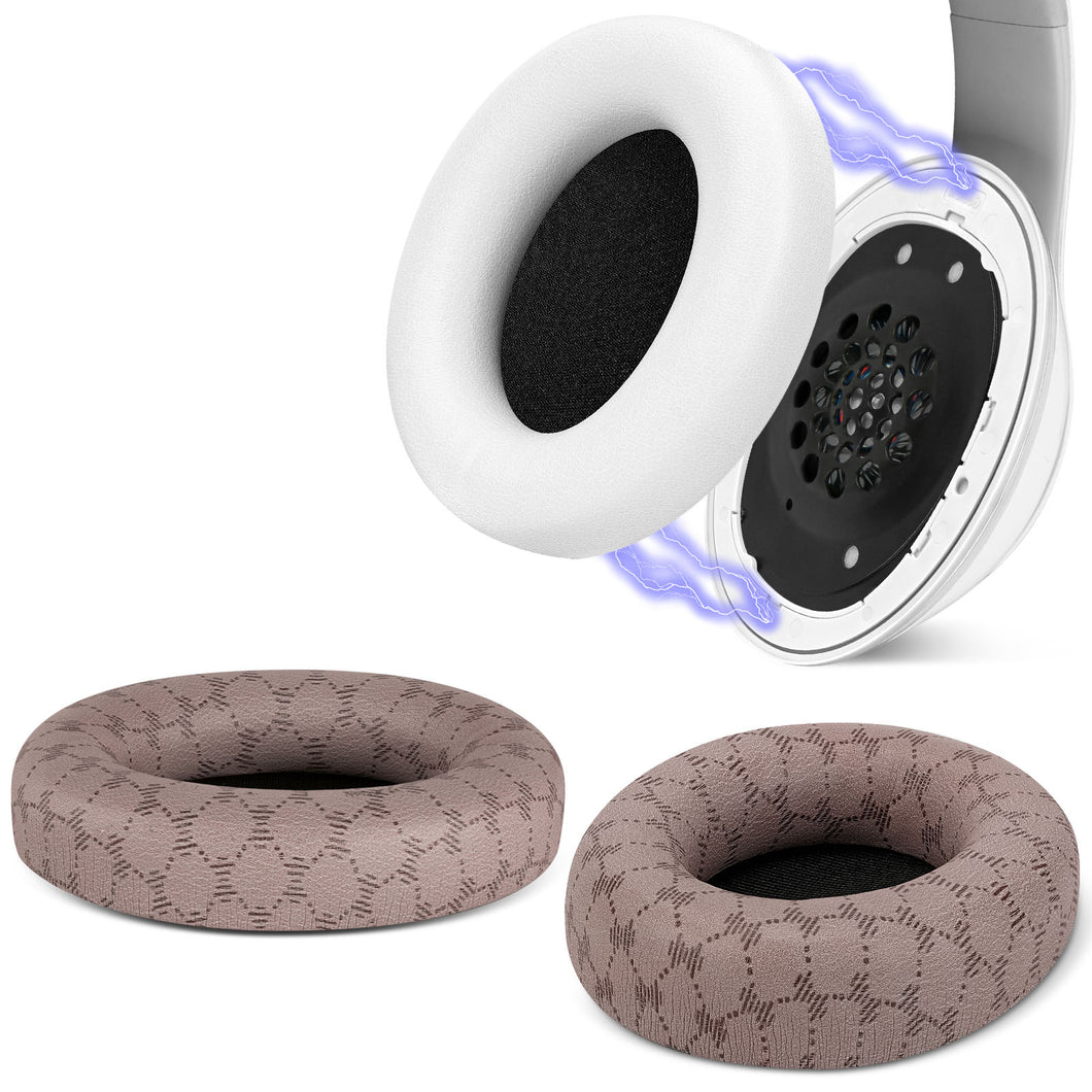 Geekria イヤーパッド SNAP マグネチック 互換性 パッド ビーツバイドクタードレ Beats Studio 3 Wireless, Studio 2 ヘッドホンに対応 パッド イヤー / イヤーカップ プロテインレザー (ホワイト+ブラウン, 2組)