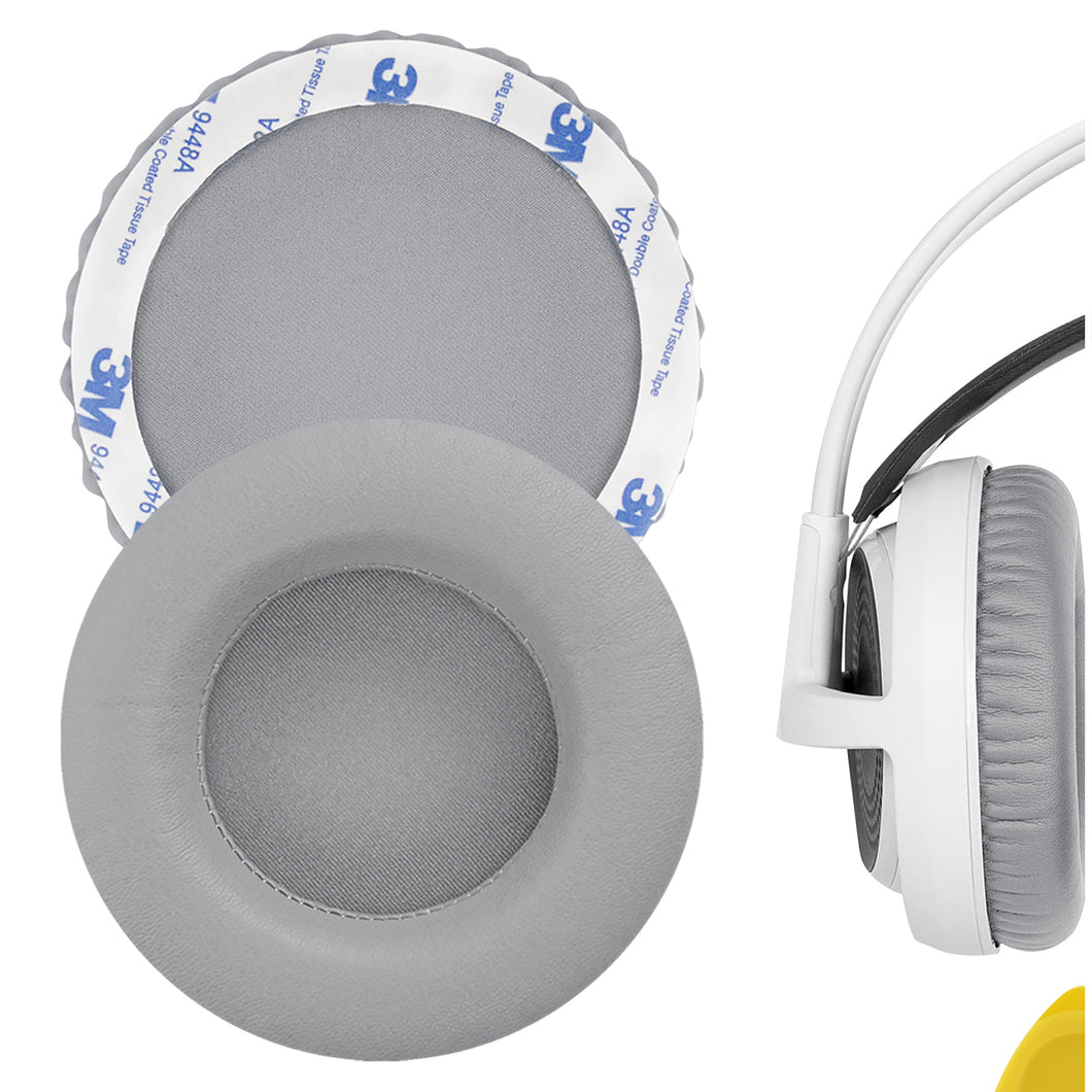 Geekria イヤーパッド QuickFit 互換性 パッド スティールシリーズ SteelSeries Siberia V1, Siberia V2, Siberia V3 Prism Gaming ヘッドホンに対応 パッド イヤー / イヤーカップ ( プロテインレザー / グレー )
