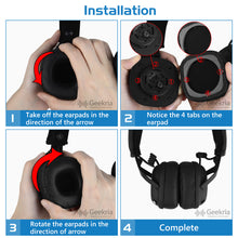 画像をギャラリービューアに読み込む, Geekria イヤーパッド QuickFit 互換性 パッド マーシャル Marshall Major III Wired, Major III Bluetooth Wireless, MID ANC ヘッドホンに対応 パッド イヤー / イヤーカップ (プロテインレザー / ブラック)
