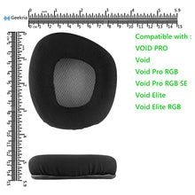 画像をギャラリービューアに読み込む, Geekria イヤーパッド Comfort 互換性 パッド コルセア Corsair VOID PRO, Void, Void Pro RGB, Void Pro RGB SE, Void Elite, Void Elite RGB ヘッドホンに対応 パッド イヤー / イヤーカップ (メッシュファブリック / ブラック グレー)
