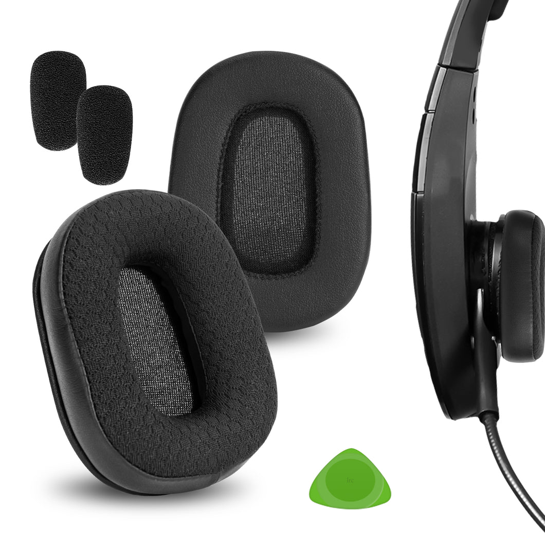 Geekria イヤーパッド Comfort + マイクウインドスクリーンフォーム 互換性 パッド BlueParrott B450-XT, B450XT ヘッドホンに対応 パッド イヤー / イヤーカップ メッシュファブリック (ブラック)