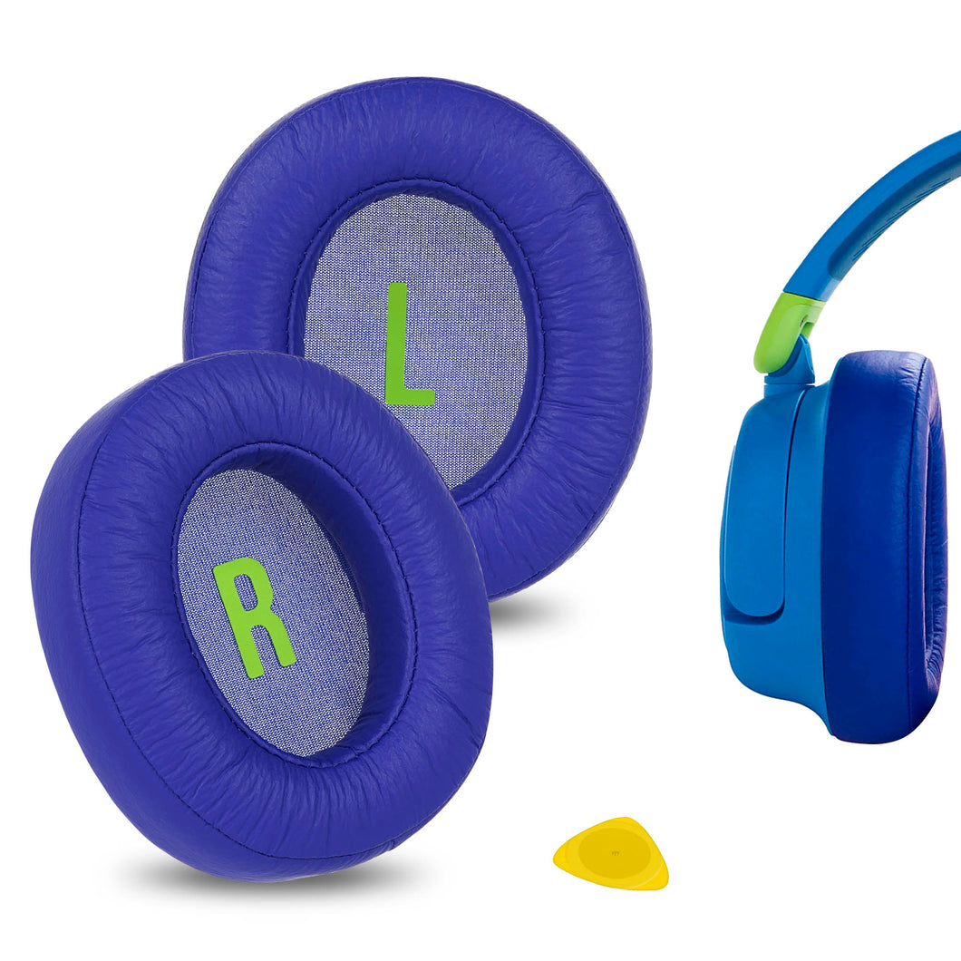 Geekria イヤーパッド QuickFit 互換性 パッド ジェイビーエル JBL JR460 ヘッドホンに対応 パッド イヤー / イヤーカップ プロテインレザー (ダークブルー)