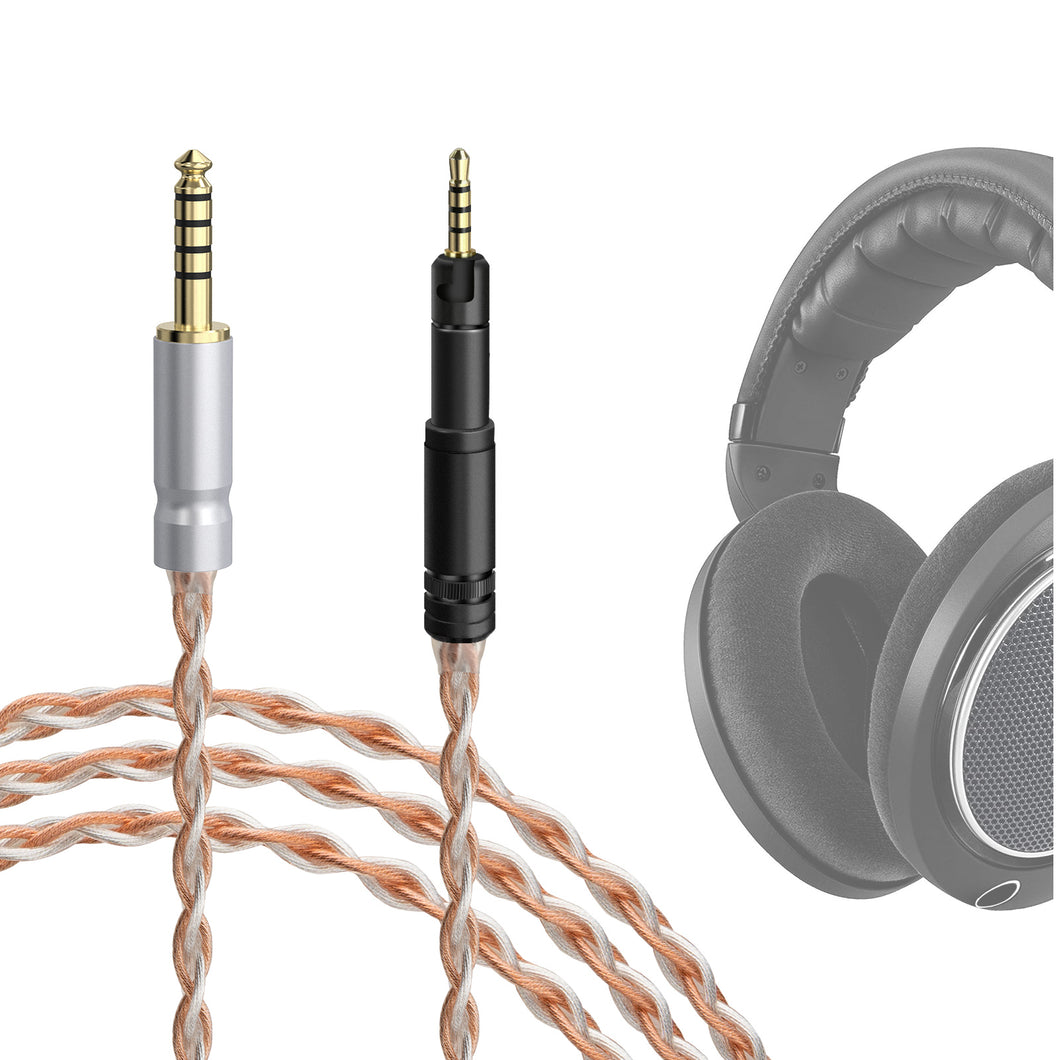 Geekria Apollo 6N 単結晶銅表面に銀メッキ アップグレード ケーブル ゼンハイザー Sennheiser HD620S HD599 HD505 等 ヘッドホン 対応 バランスライン 4芯 (4.4mmプラグ 150cm )