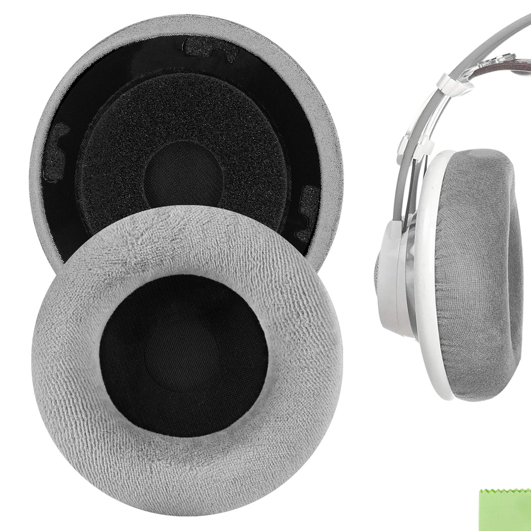 Geekria イヤーパッド Comfort 互換性 パッドアーカーゲー AKG K701, K702, Q701, Q702, K601, K612, K712 ヘッドホンに対応 イヤパッド/イヤークッション/イヤーカップ ベロア ( グレー )