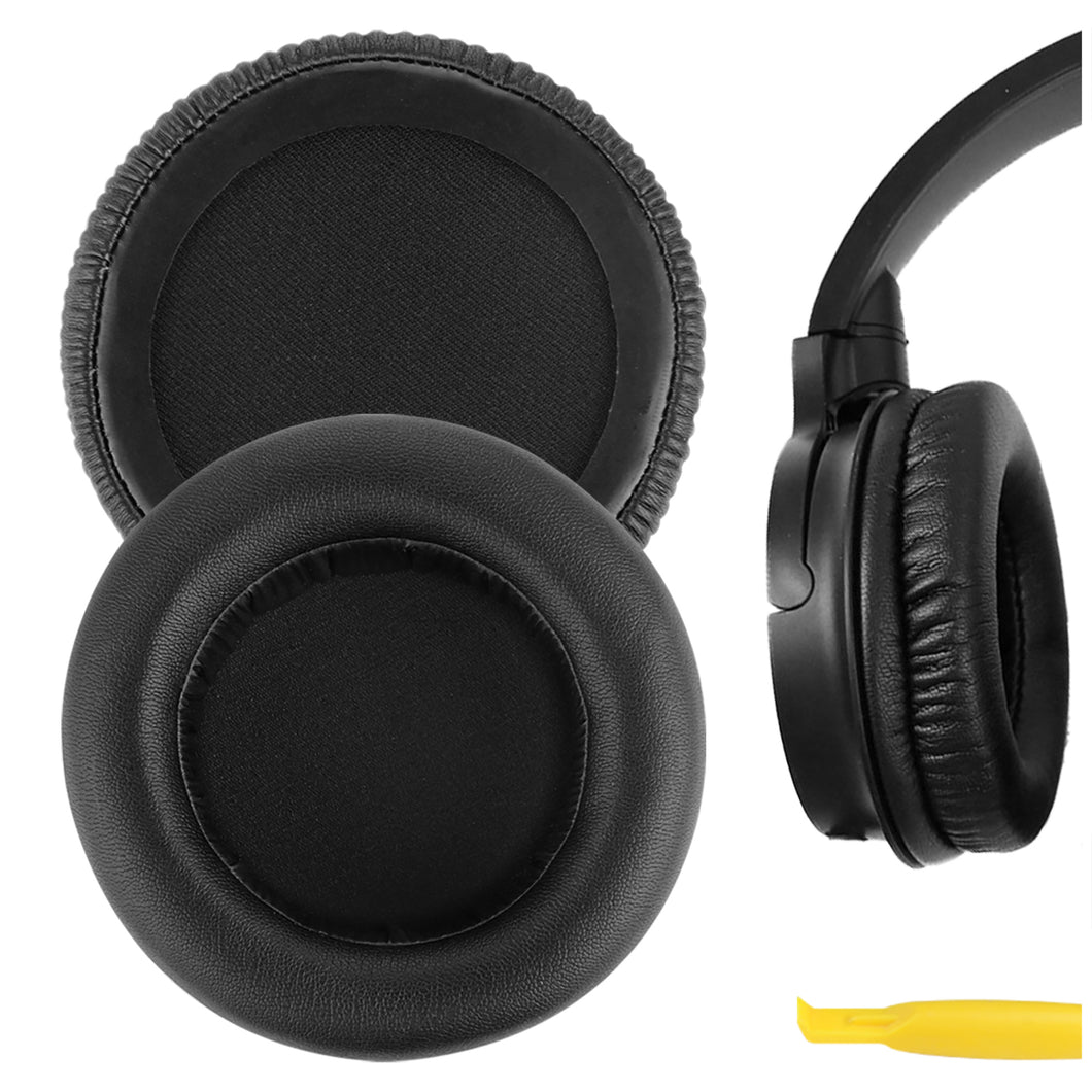 Geekria イヤーパッド QuickFit 互換性 パッド オーディオテクニカ Audio-Technica ATH-WS550, ATH-WS550IS Solid Bass ヘッドホンに対応 パッド イヤー / イヤーカップ (プロテインレザー / ブラック)