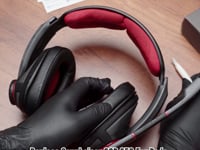 Geekria イヤーパッド QuickFit 互換性 パッド ゼンハイザー Sennheiser GSP 300, GSP 301, GSP 302, GSP 303, GSP 350, GSP 370 Gaming Headset ヘッドホンに対応 パッド イヤー / イヤーカップ (プロテインレザー / ブラック )