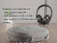 ギャラリービューアGeekria ケース 互換性 Shield ヘッドホンケース ハードケース 旅行用 ハードシェルケース アンカー Anker soundcore Space Q45, Q11i, Life35, Life Q20, Life30 に対応 収納ポーチ付属 (ライトグレー)に読み込んでビデオを見る
