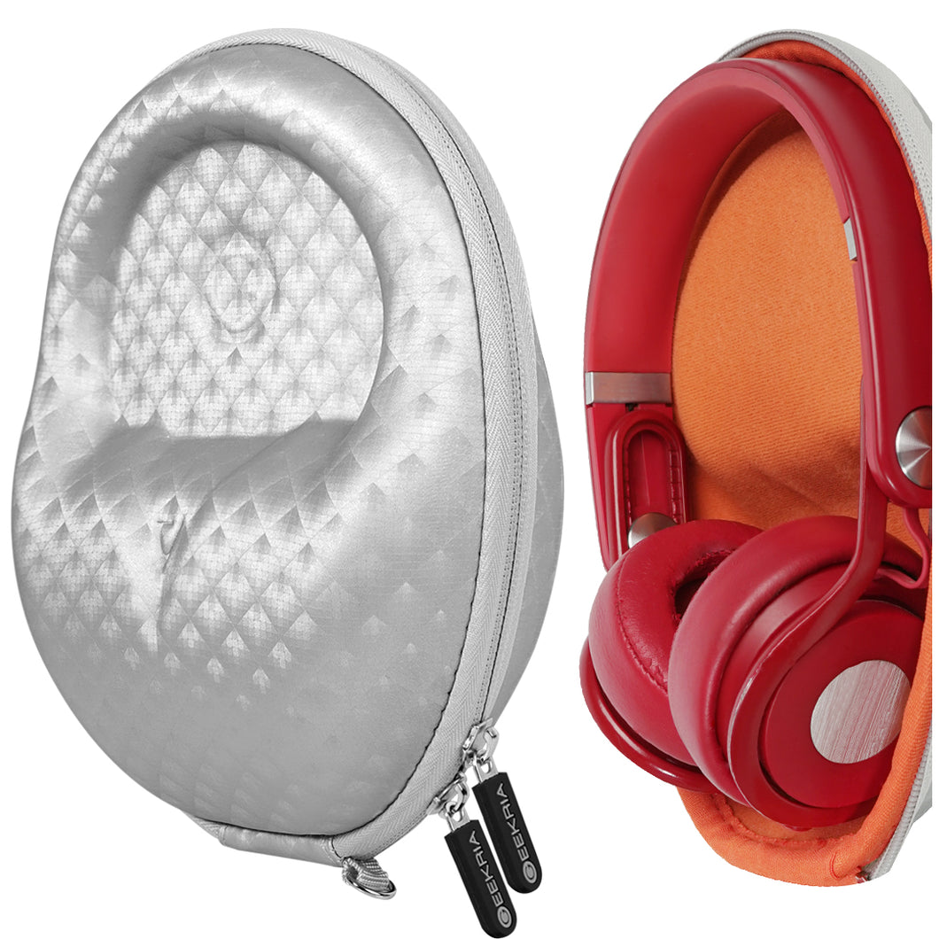 Geekria Shield ケース 交換用 Solo3.0, Solo2.0, Solo Pro, SoloHD, EP, Mixr ヘッドホンに対応 交換 保護 用の ハードケース ハードシェルトラベルキャリングバッグ アクセサリー用のスペースがあり (シルバーダイヤモンド)