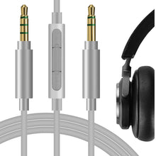 画像をギャラリービューアに読み込む, Geekria ケーブル QuickFi Audio 互換性 オーディオコード Bang &amp; Olufsen Portal, HX, H9 3rd Generation, H9i, H8i, H2, H4, H6, H7, H8, H9 ヘッドホンケーブル、3.5mm AUX に適合する インラインマイクと音量コントロール 170 cm
